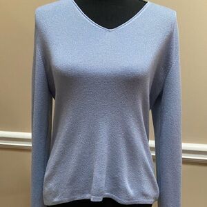 Dana Buchman Sky Blue V-Neck Sweater